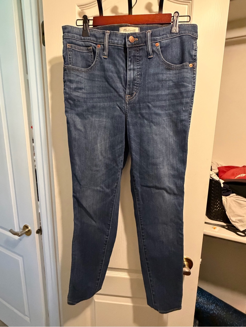 Madewell Women's 10” High Rise Skinny Jeans - Medium Blue Wash sz 30